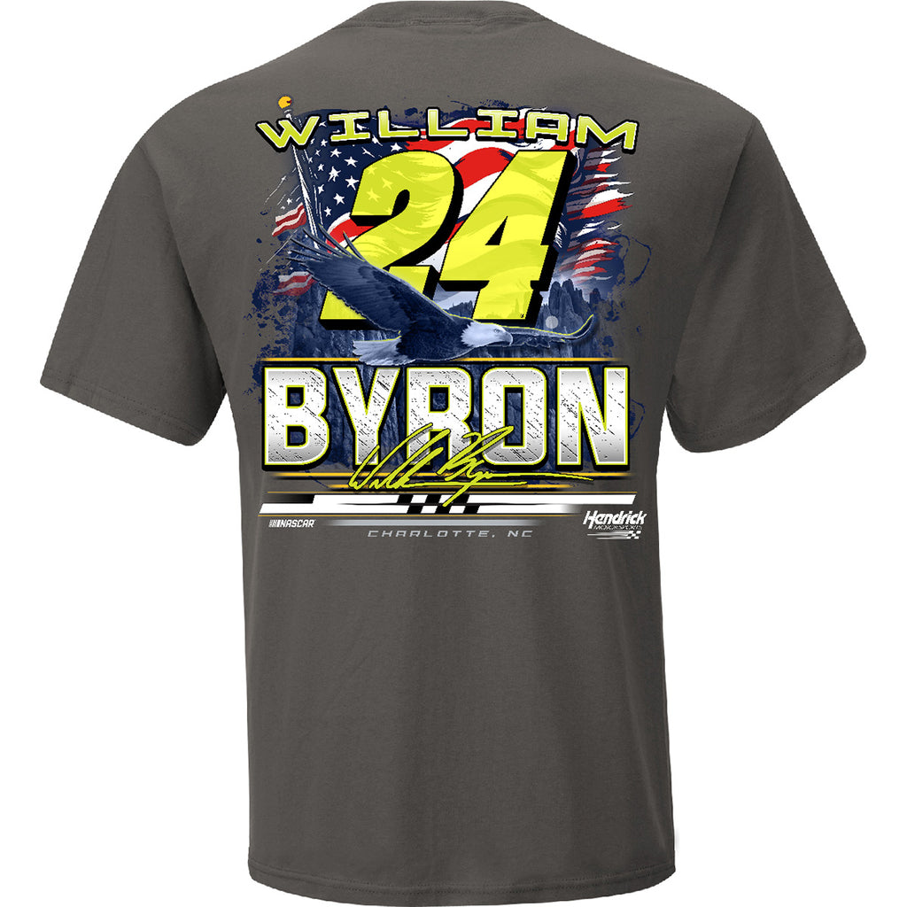 William Byron 2025 Axalta Patriotic Eagle 2-Spot T-Shirt Gray #24 NASCAR