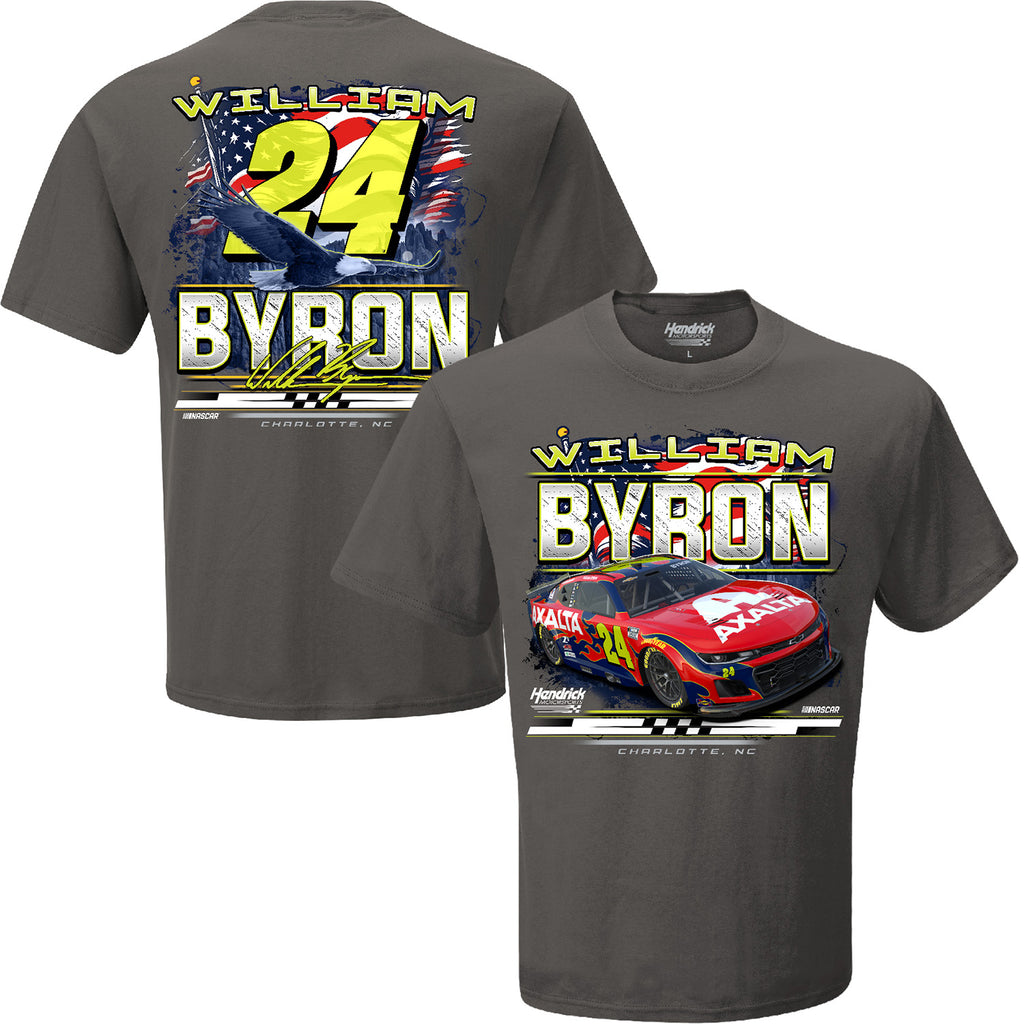 William Byron 2025 Axalta Patriotic Eagle 2-Spot T-Shirt Gray #24 NASCAR