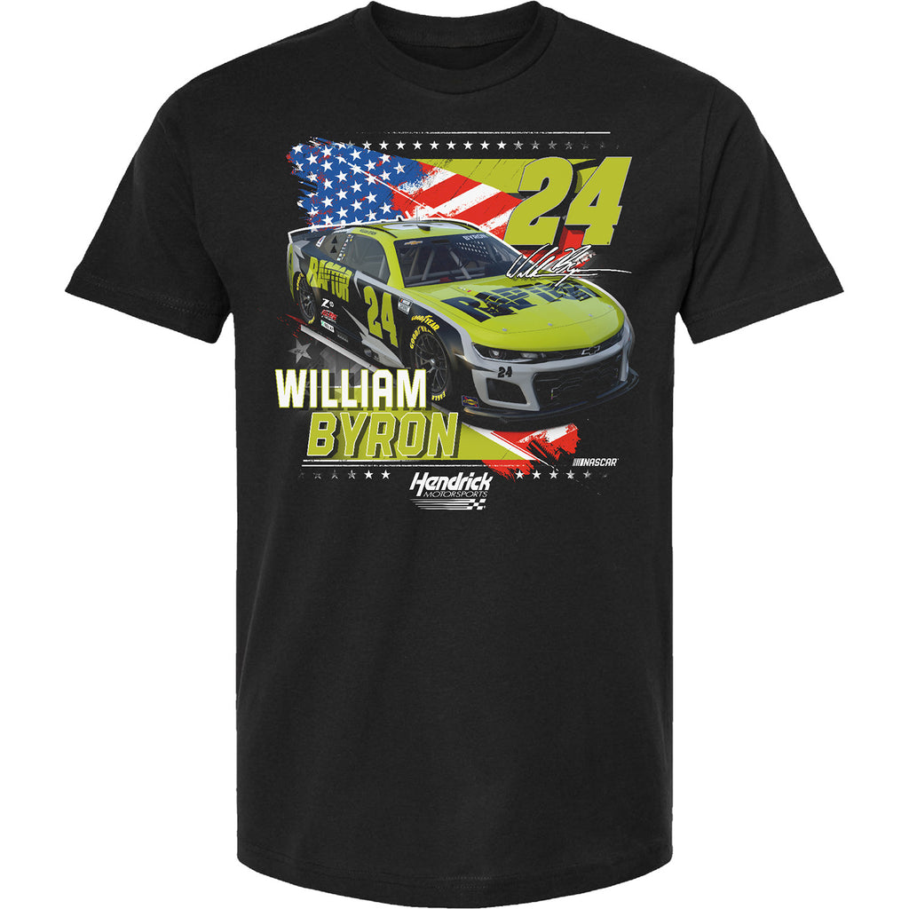William Byron 2025 Raptor Patriotic Car T-Shirt Black #24 NASCAR