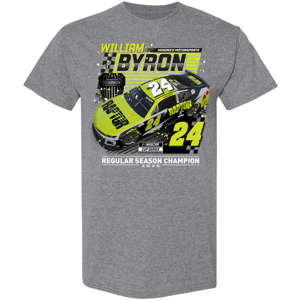 William Byron 2025 NASCAR Cup Series Regular Season Champion T-Shirt Gray