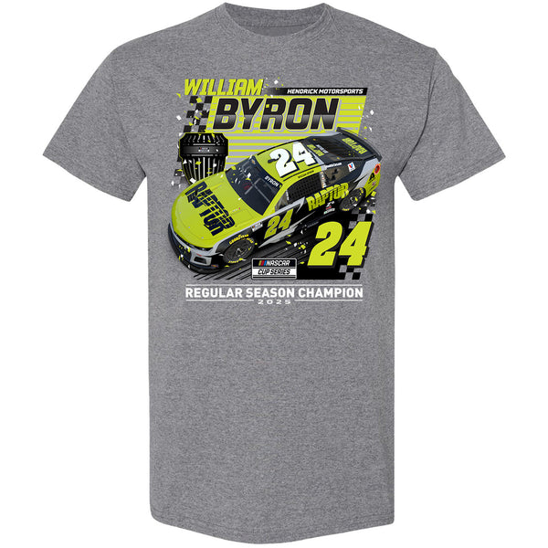 William Byron 2025 NASCAR Cup Series Regular Season Champion T-Shirt Gray