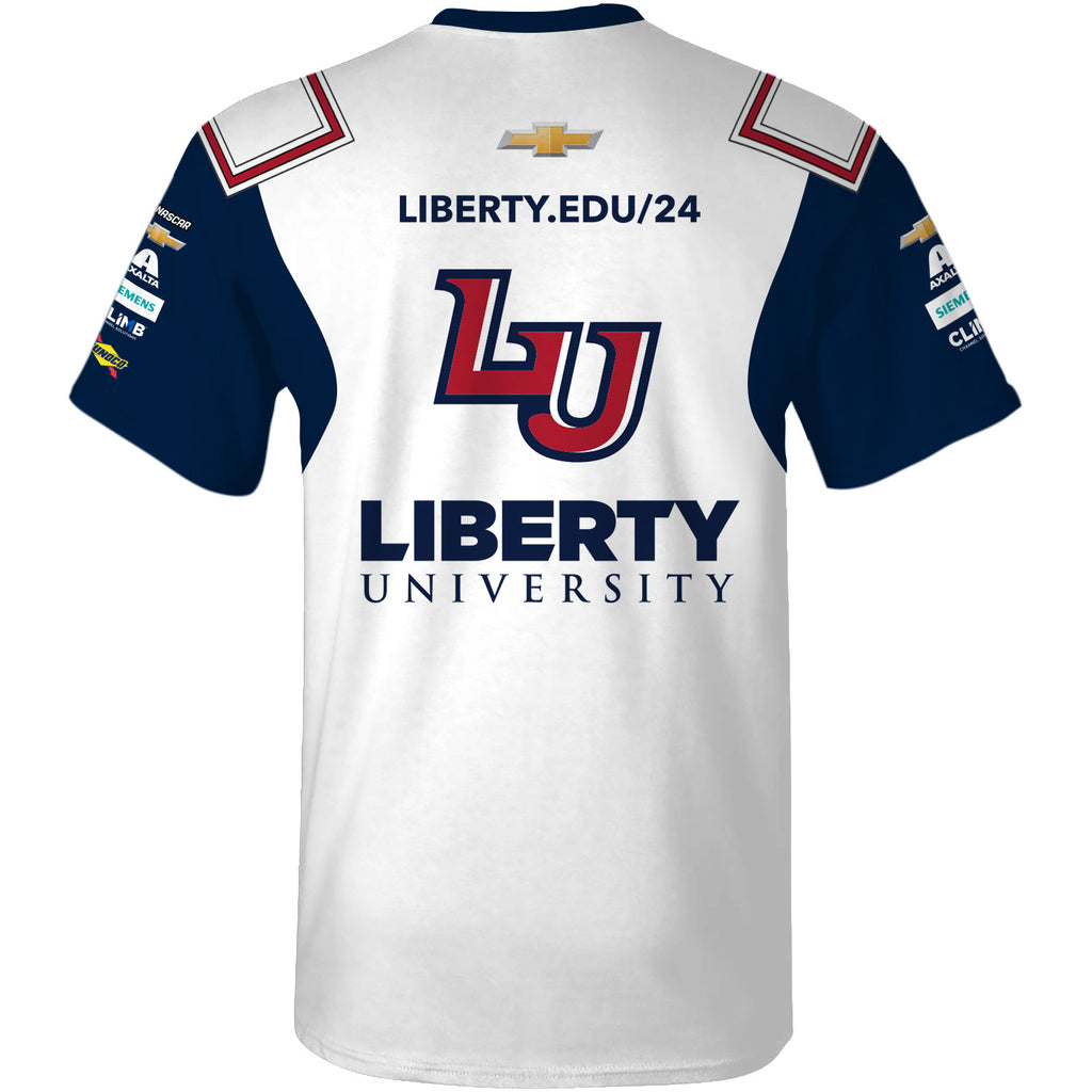 William Byron 2025 Liberty University Sublimated Uniform Pit Crew T-Shirt #24 NASCAR