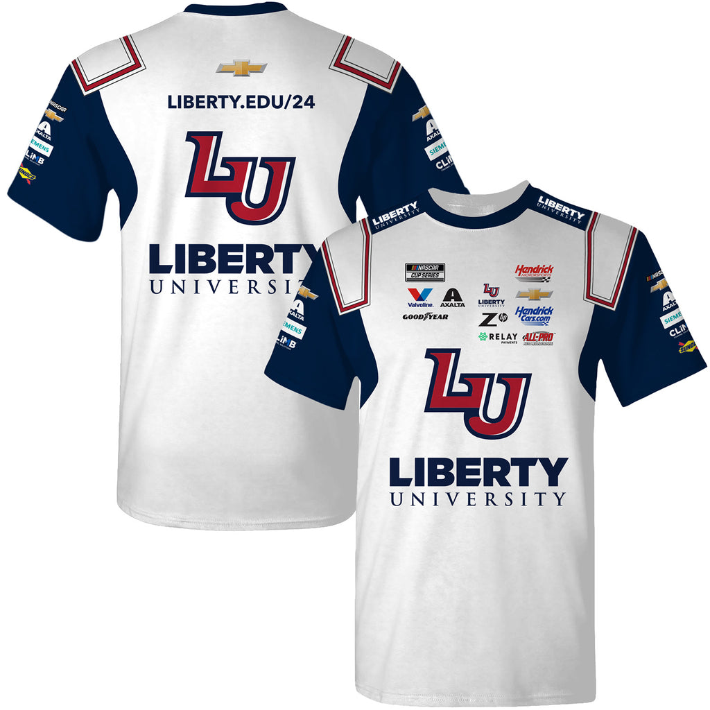 William Byron 2025 Liberty University Sublimated Uniform Pit Crew T-Shirt #24 NASCAR