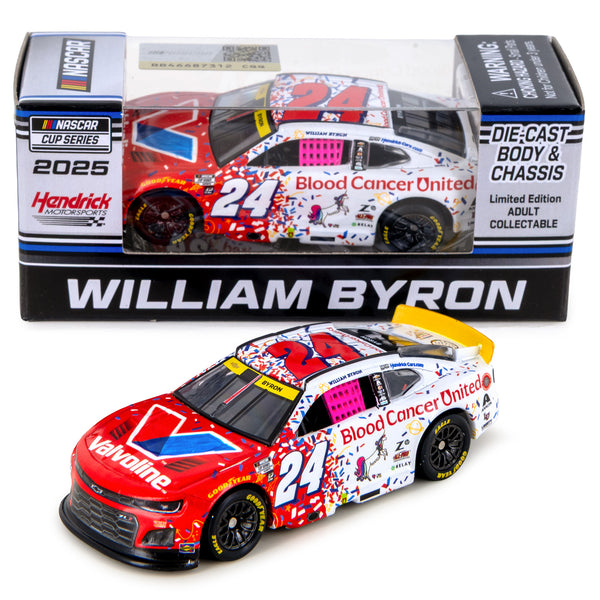William Byron Valvoline / Blood Cancer United 1:64 Standard Chassis 2025 Diecast Car #24 NASCAR