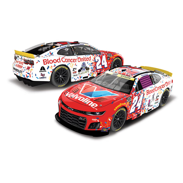 William Byron Valvoline / Blood Cancer United 1:24 Standard 2025 Diecast Car #24 NASCAR