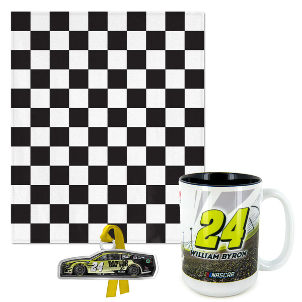 William Byron 2024 NASCAR Checkered Flag Blanket, Coffee Mug, Christmas Ornament BUNDLE PRICED