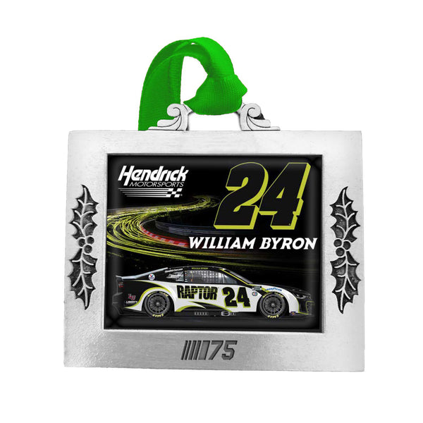 William Byron 2023 Pewter Picture Frame Christmas Ornament #24 NASCAR