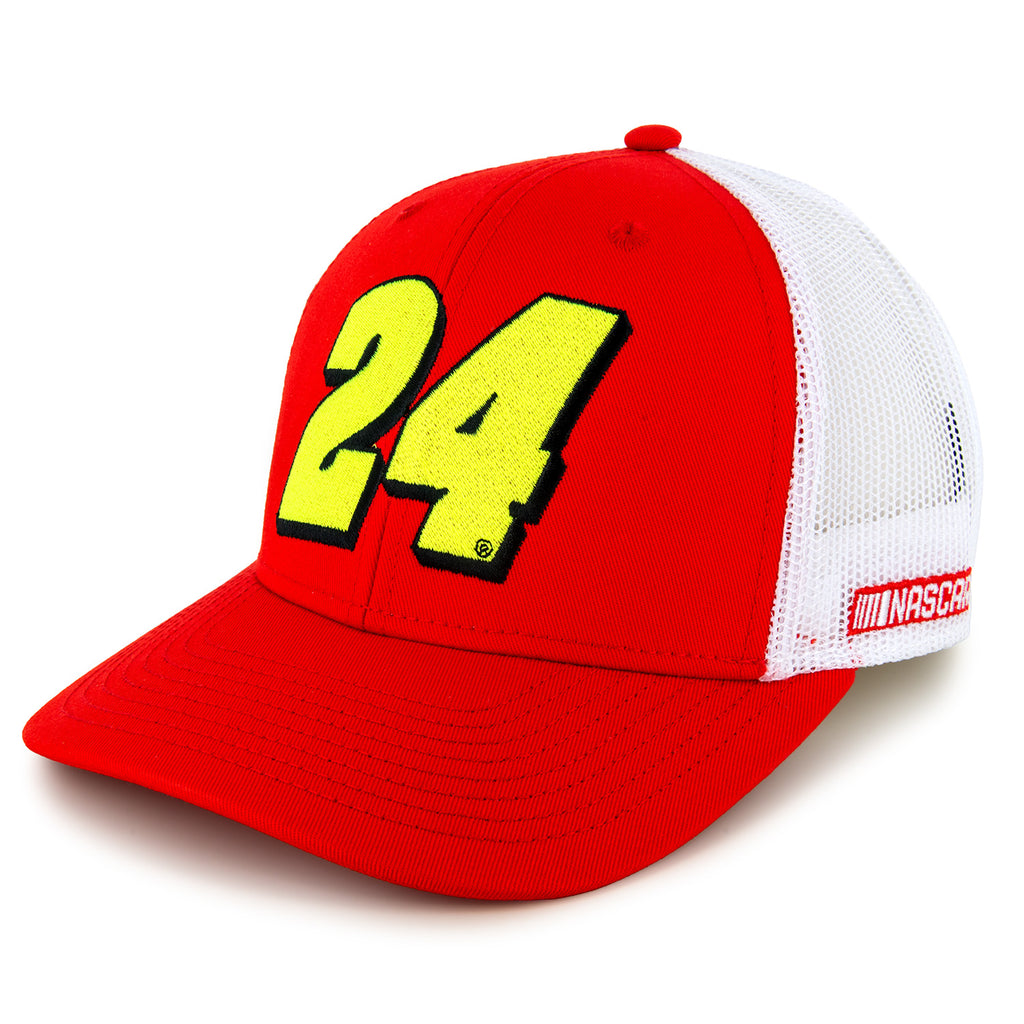 William Byron 2026 Big Number #24 Mesh NASCAR Hat Exclusive Red/White