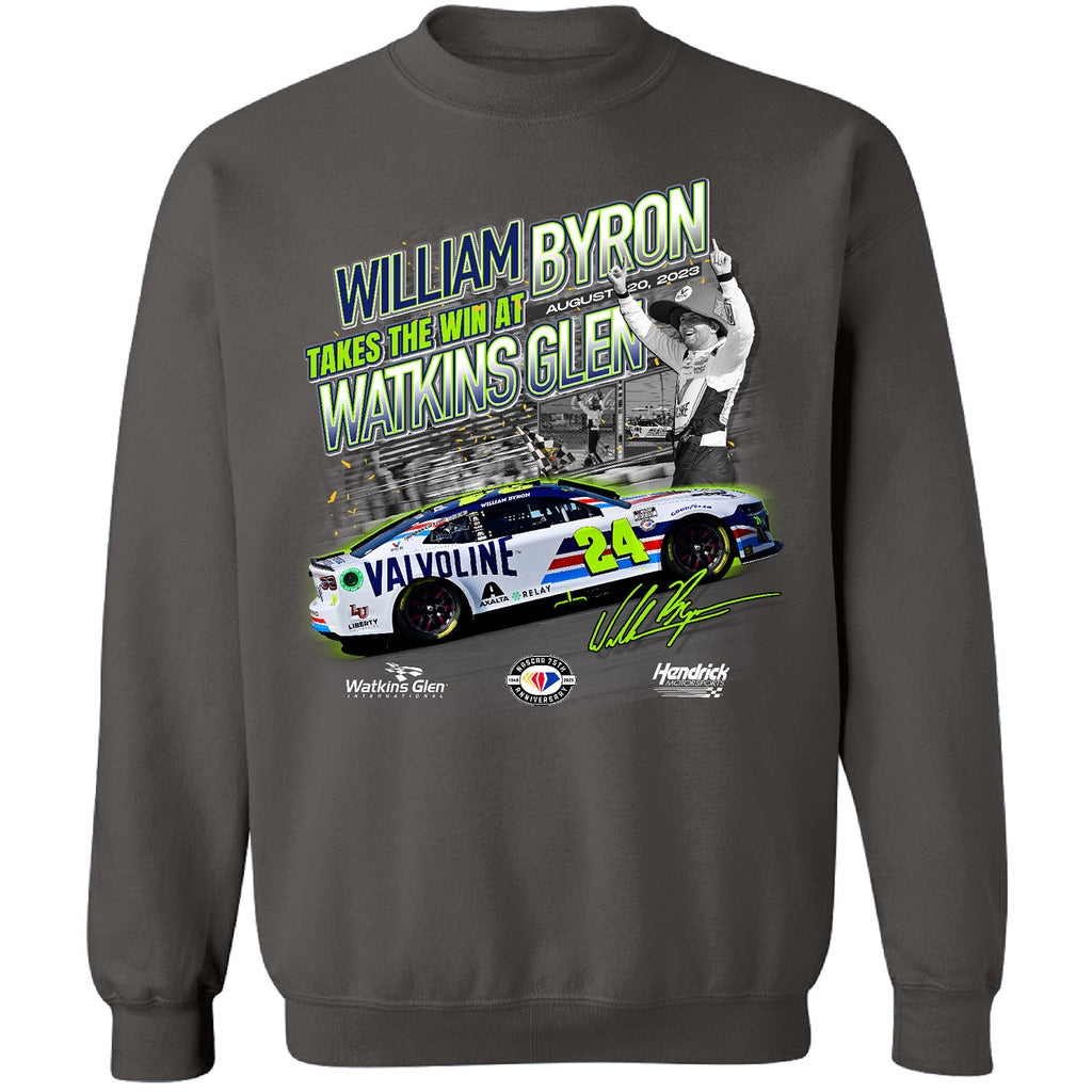 William Byron 2023 Watkins Glen Race Win Crewneck Sweatshirt Valvoline #24 NASCAR