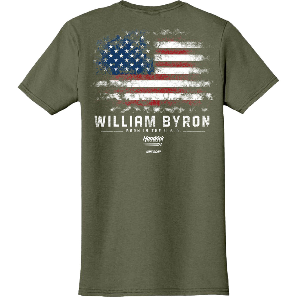 William Byron 2026 Military Green #24 Born in the USA T-Shirt NASCAR