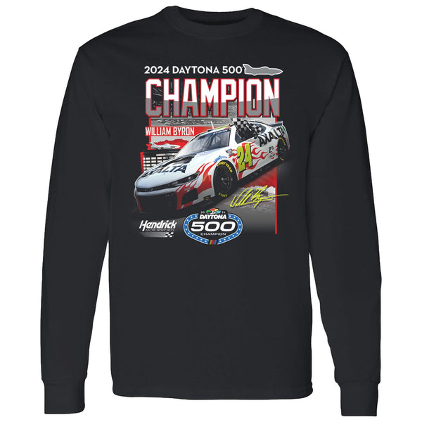 William Byron 2024 Long Sleeve Daytona 500 Champion Race Win T-Shirt Axalta #24 NASCAR