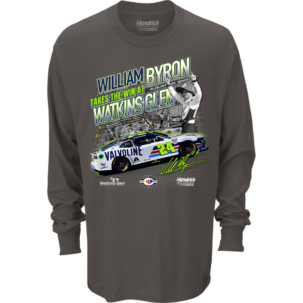 William Byron 2023 Long Sleeve Watkins Glen Race Win T-Shirt Valvoline #24 NASCAR