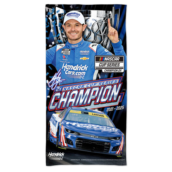 Kyle Larson 2025 NASCAR Champion 30x60 Beach Towel