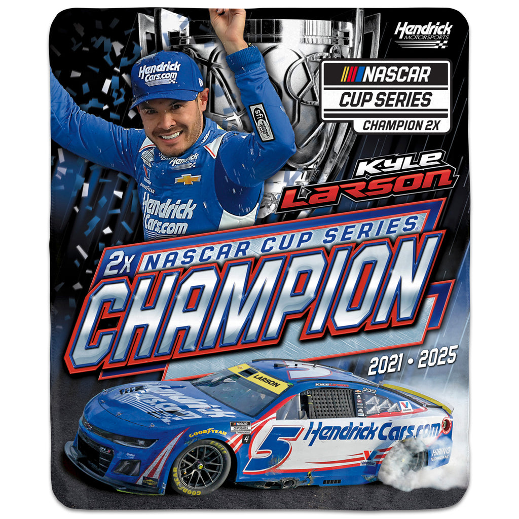 Kyle Larson 2025 NASCAR Champion 50x60 Winning Image Blanket