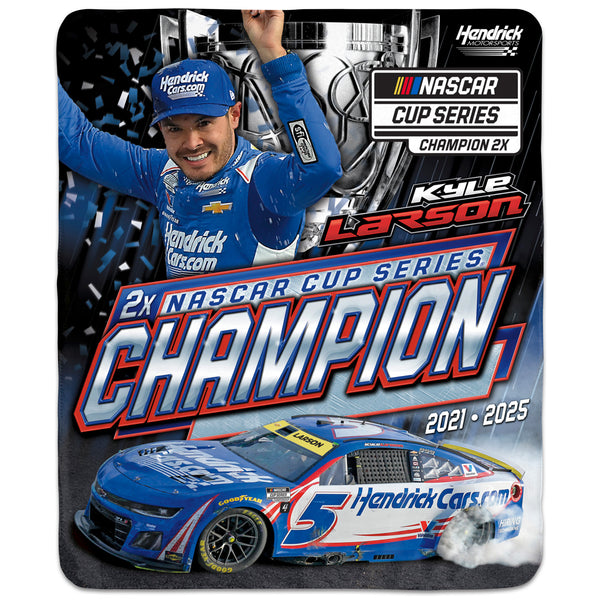 Kyle Larson 2025 NASCAR Champion 50x60 Winning Image Blanket