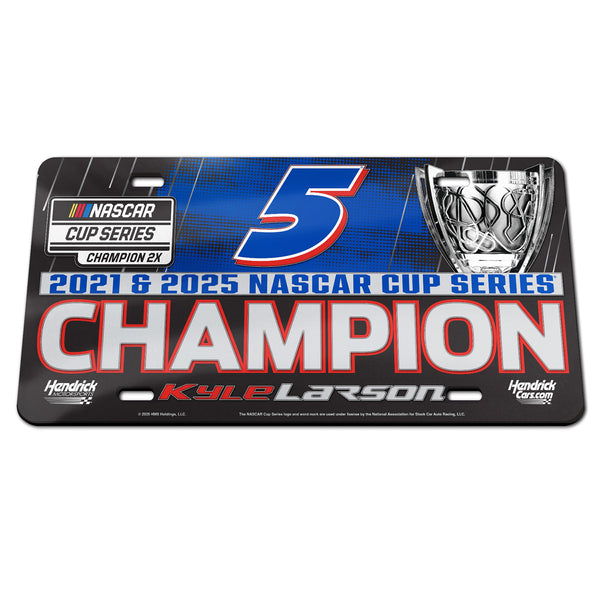 Kyle Larson 2025 NASCAR Cup Series Champion Deluxe Acrylic License Plate