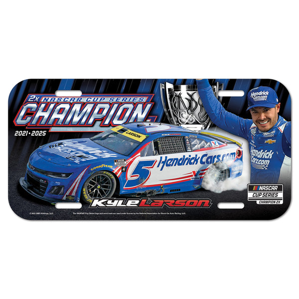 Kyle Larson 2025 NASCAR Champion Plastic Car License Plate