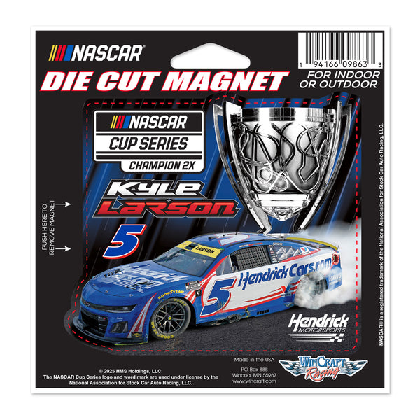 Kyle Larson 2025 NASCAR Champion 4.5x6 Inch Die Cut Refrigerator Magnet