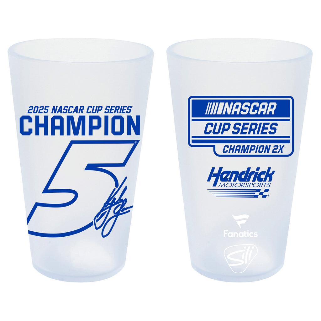 Kyle Larson 2025 NASCAR Champion Unbreakable 16oz Silicone Pint Cup