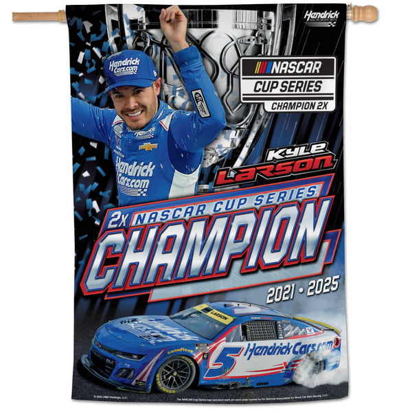 Kyle Larson 2025 NASCAR Champion Vertical 28x40 Inch Flag