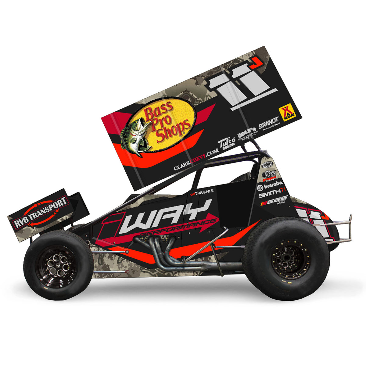 Wyatt Miller Bass Pro Shops / 1 Way #11J 360 Sprint Car 1:24 Standard ...