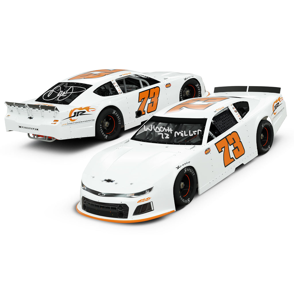 Wyatt Miller / Dale Earnhardt Jr Dual Autographed Hickory 1st Asphalt Stock Car Race Win Late Model 1:24 Standard 2025 Diecast Car
