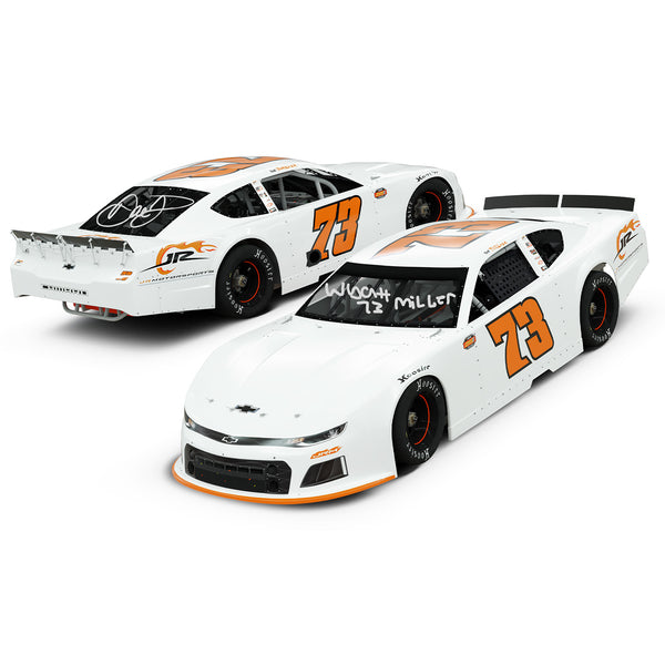 Wyatt Miller / Dale Earnhardt Jr Dual Autographed Hickory 1st Asphalt Stock Car Race Win Late Model 1:24 Standard 2025 Diecast Car