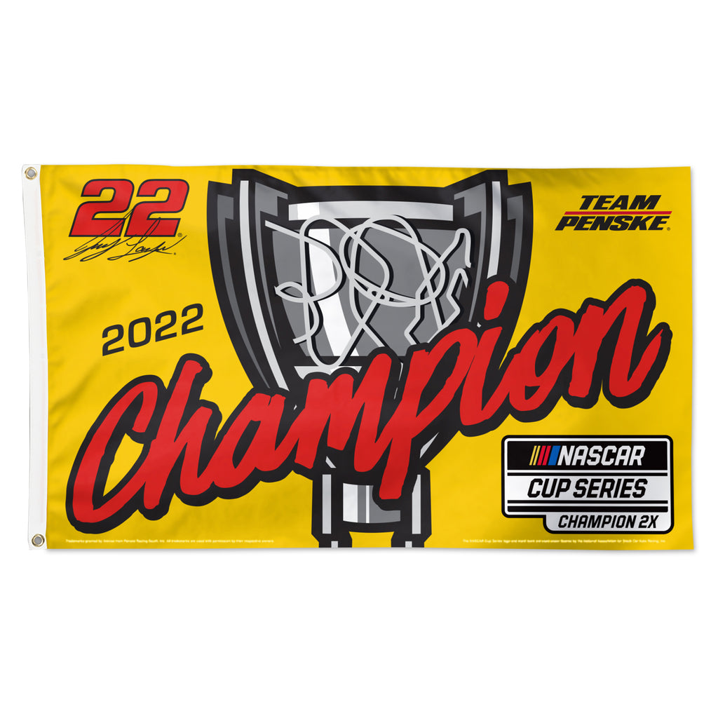 Joey Logano 2022 NASCAR Cup Series Champion On-Track Victory 3x5 Flag