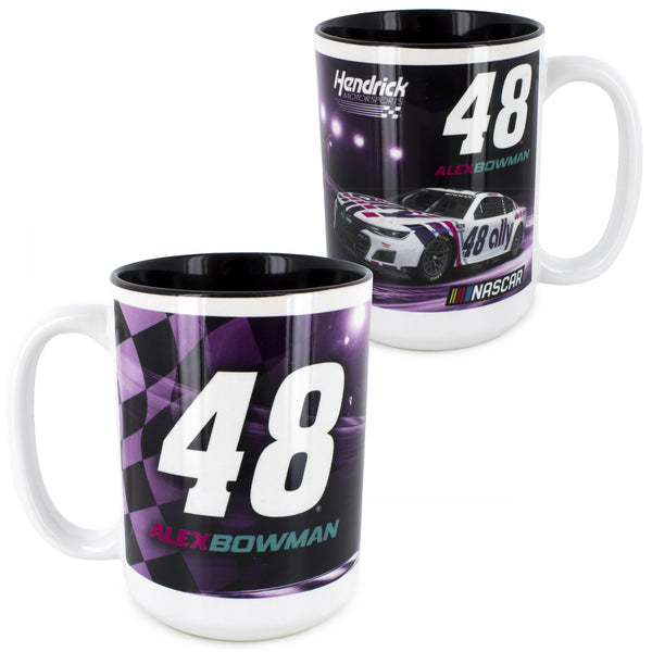 Alex Bowman 2022 Jumbo 15oz Ceramic Ally #48 Sublimated 2-Sided Graphics Coffee Mug With Color Interior NASCAR