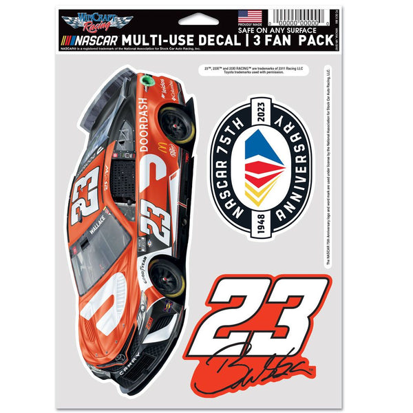Bubba Wallace 2023 Multi-Use DoorDash #23 Decal 3-Pack NASCAR