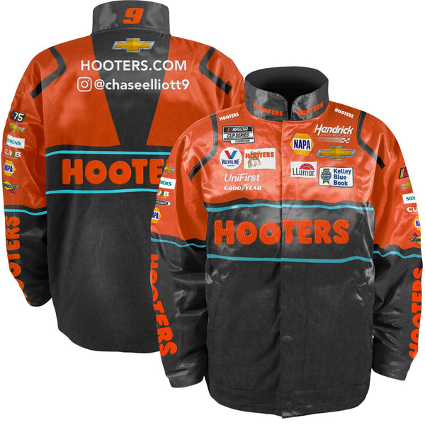 Chase Elliott 2023 Hooters Uniform Pit Jacket Orange/Black #9 NASCAR