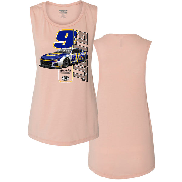 Chase Elliott Women's 2023 NAPA Peach Ladies Tank Top T-Shirt #9 NASCAR