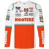 Chase Elliott 2022 Long Sleeve Hooters Sublimated Uniform Pit Crew T-Shirt White #9 NASCAR