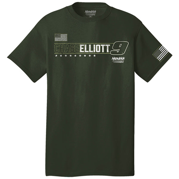 Chase Elliott 2022 NAPA Military Green Car T-Shirt #9 NASCAR