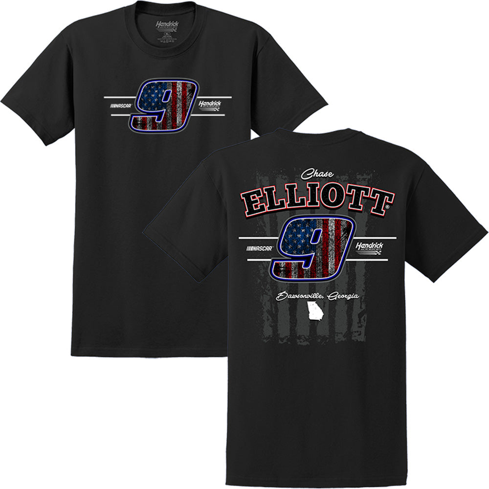 Chase Elliott 2023 RWB Flag 2-Spot #9 T-Shirt NASCAR