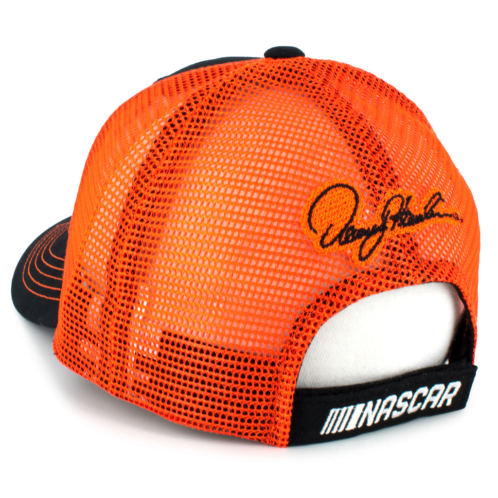 Denny Hamlin 2022 Victory Lane FedEx Racing Sponsor Team Mesh NASCAR Hat Black/Orange