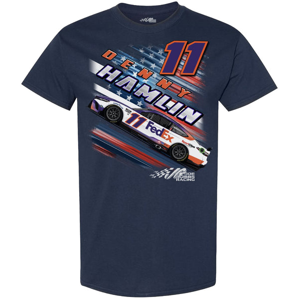 Denny Hamlin 2023 FedEx Patriotic Fuel T-Shirt Blue #11 NASCAR