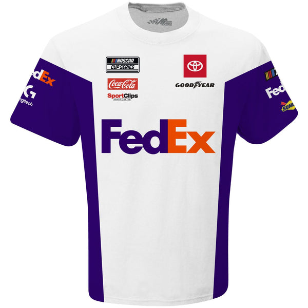 Denny Hamlin 2023 FedEx Sublimated Uniform Pit Crew T-Shirt #11 NASCAR
