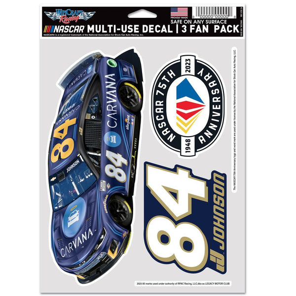 Jimmie Johnson 2023 Multi-Use Carvana #84 Decal 3-Pack NASCAR
