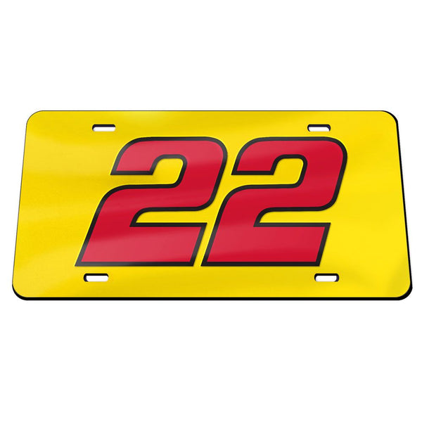 Joey Logano #22 Deluxe Crystal License Plate NASCAR