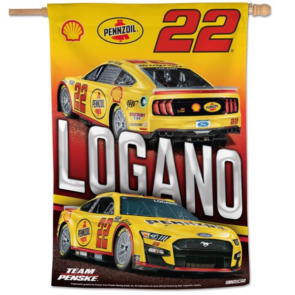 Joey Logano 2022 Shell Pennzoil #22 NASCAR Vertical Flag