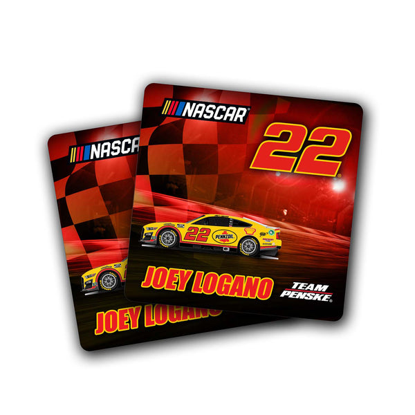 Joey Logano 2022 Sublimated Graphics Hardwood Drink Coasters 2-Piece Set #22 NASCAR 