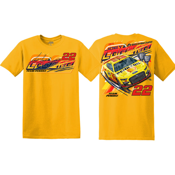 Joey Logano 2023 Shell-Pennzoil Gold Paint Scheme T-Shirt #22 NASCAR