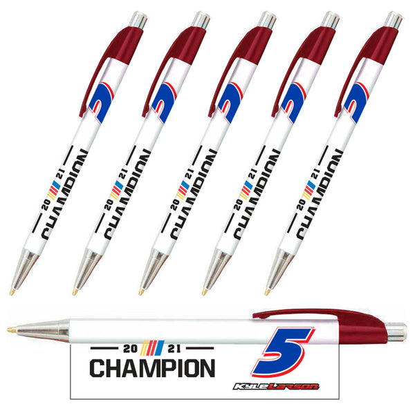 Kyle Larson 2021 NASCAR Cup Series Champion Top Flight Slim #5 Metallic Pens 5-Pack