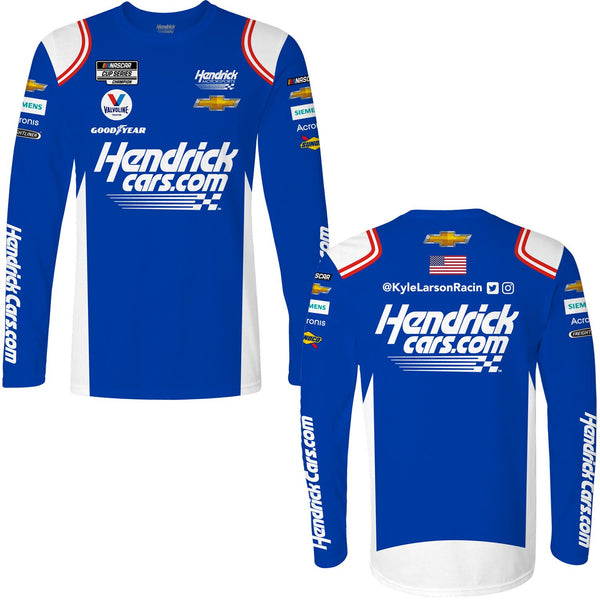 Kyle Larson 2022 Long Sleeve HendrickCars Sublimated Uniform Pit Crew T-Shirt Blue #5 NASCAR