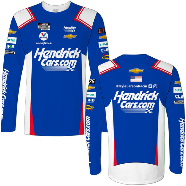 Kyle Larson 2023 Long Sleeve HendrickCars Sublimated Uniform Pit Crew T-Shirt Blue #5 NASCAR
