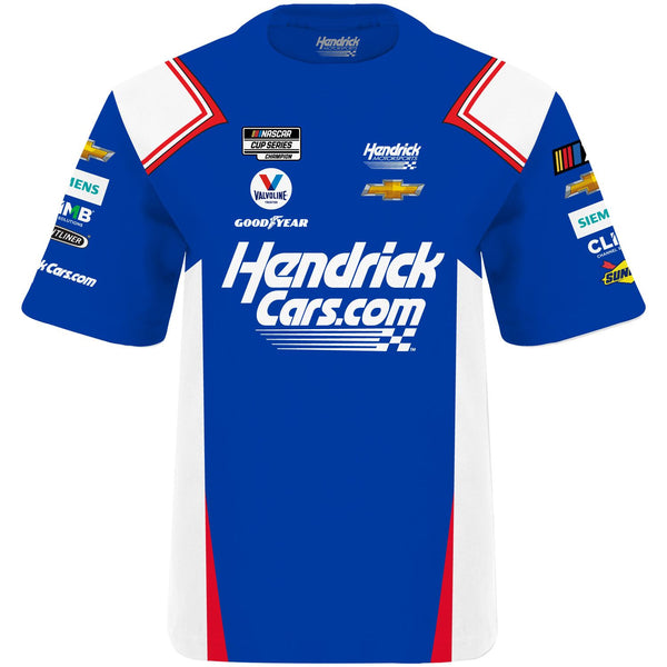 Kyle Larson Youth 2023 HendrickCars Sublimated Uniform Pit Crew T-Shirt Blue #5 NASCAR