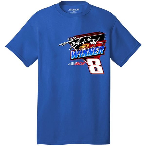 Kyle Busch 2023 Lucas Oil Fontana Race Win T-Shirt Blue #8 NASCAR