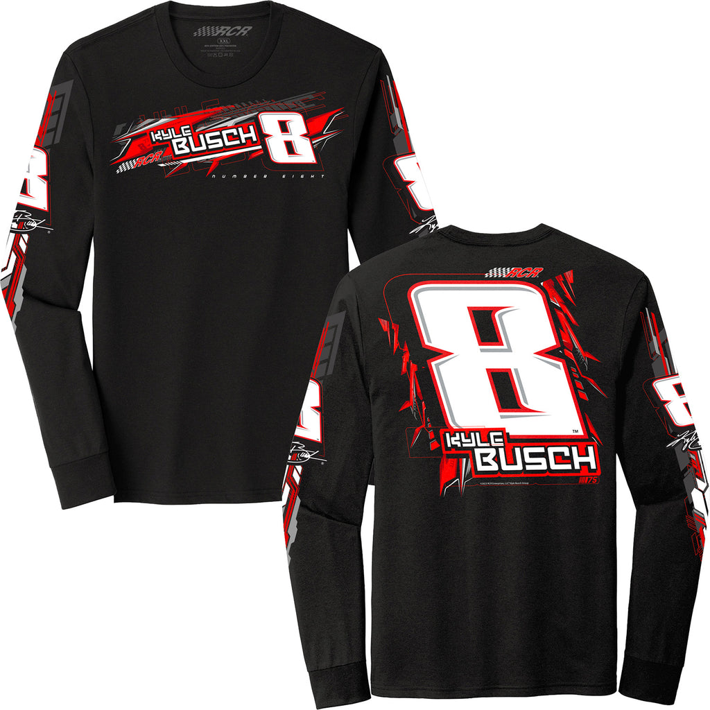 Kyle Busch 2023 Long Sleeve Black 4-Spot Xtreme #8 T-Shirt NASCAR.