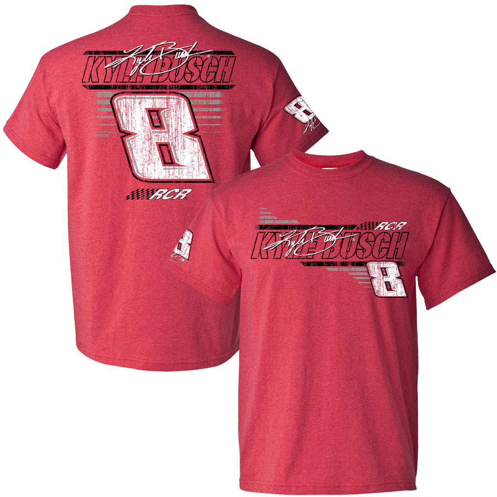 Kyle Busch 2023 Lifestyle #8 Distressed T-Shirt Red NASCAR